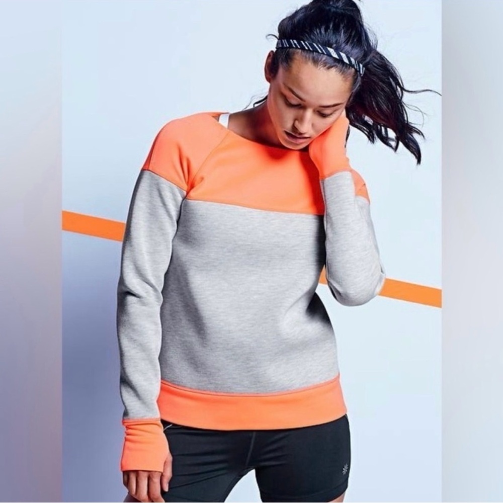 Athleta Fuse Sweatshirt | Cosmic Orange Pullover | Small Athleisure Crewneck
